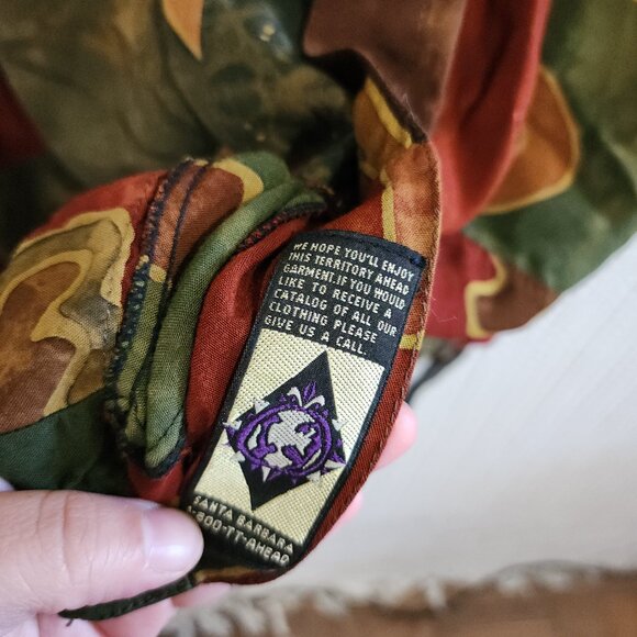 The Territory Ahead Vintage Abstract Earthtone Colors Button Down Shirt Large - Picture 9 of 12